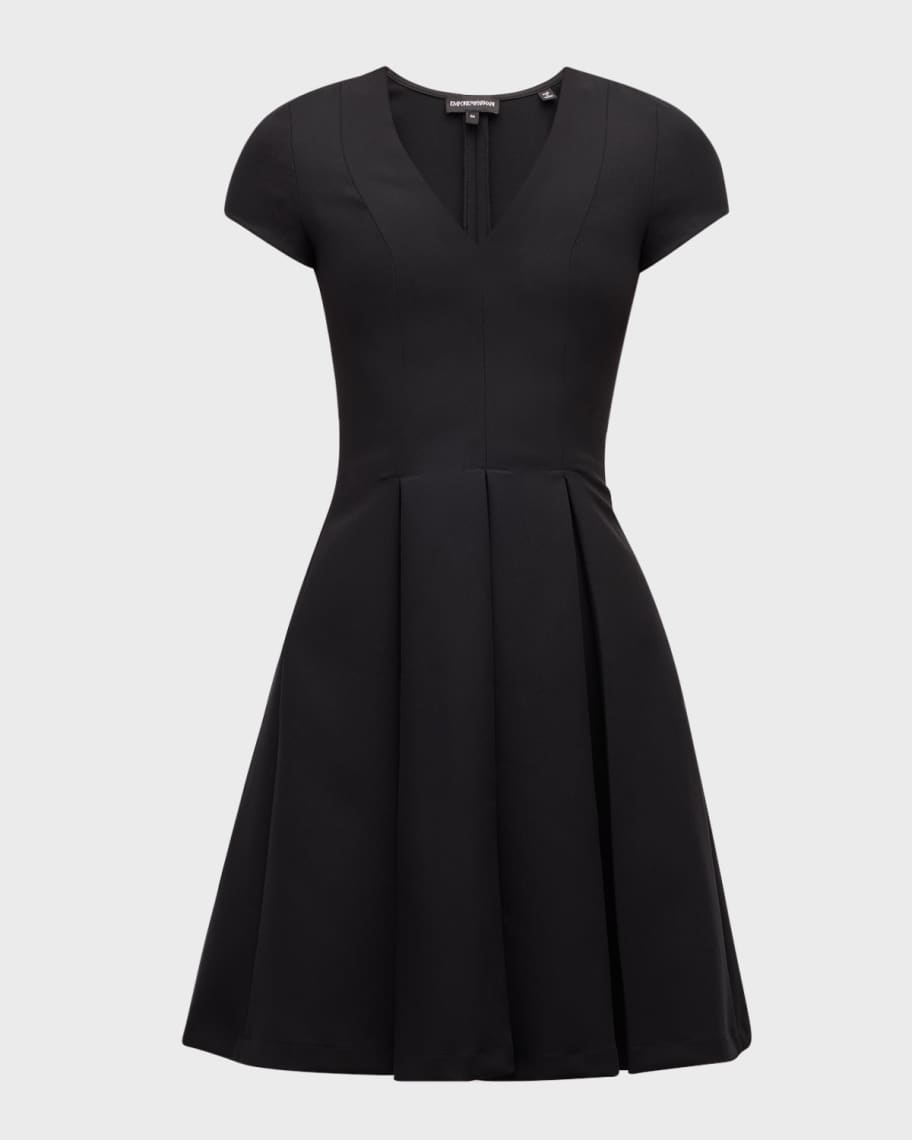 Emporio Armani Women's Emma Box-Pleat Mini Dress - Black - Size 12
