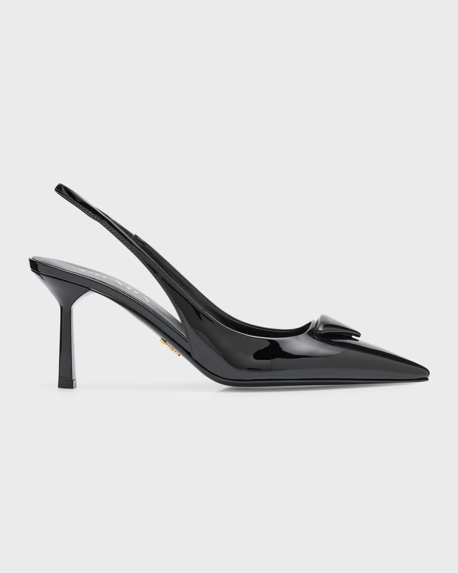 Prada leather 2025 slingback pumps