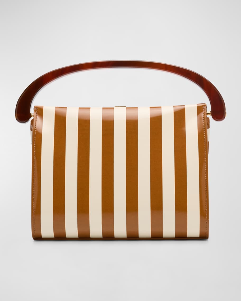 ハンドバッグ Dries Van Noten Caramel Leather Handbag Dries Van Noten Crisp Striped Leather Top-Handle Bag