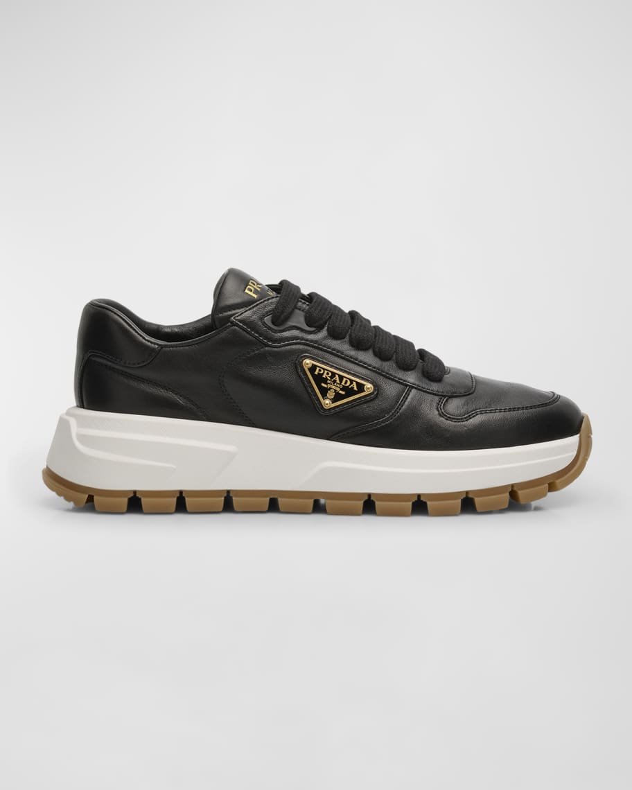 Prada Black Leather Sneakers Women