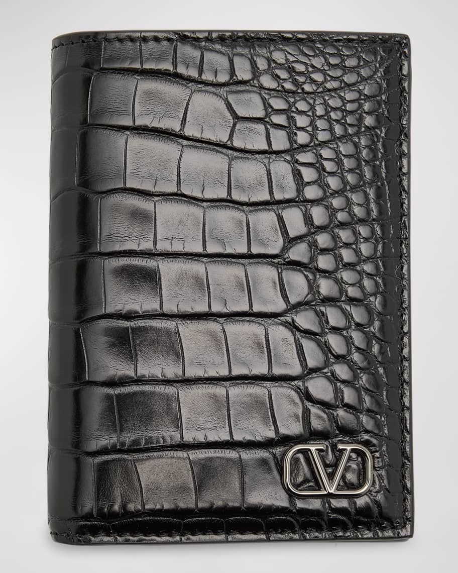 【VALENTINO GARAVANI】Black bi-fold Vlogo wallet with clip VALENTINO GARAVANI vlogo signature bi-fold Black Valentino