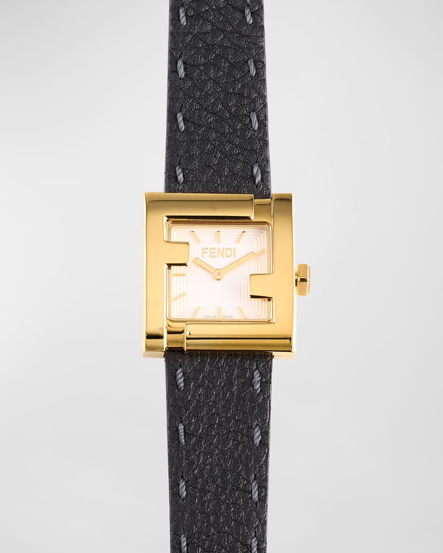 Fendi Square Face Leather Strap Watch | Neiman Marcus