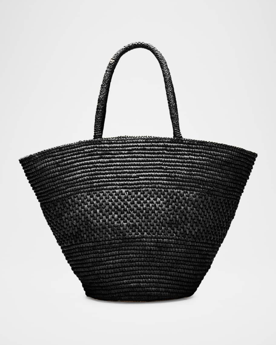 THE ROW☆25SS EMILIE ラフィア トートバッグ BLACK Emilie Bag Black in Raffia – The Row