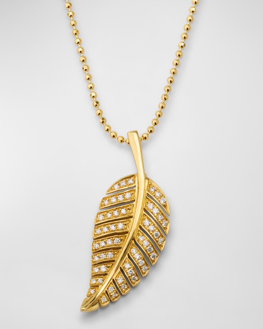 Jennifer Meyer Small Diamond Leaf Necklace Neiman Marcus