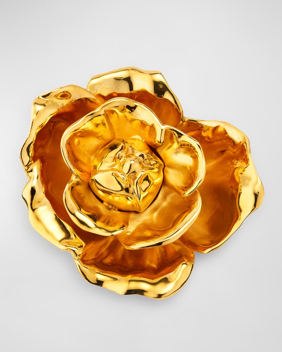 Oscar de la Renta Gardenia Brooch Neiman Marcus