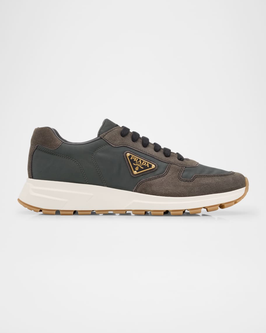 Prada sports スニーカー Prada Men's Prax 01 Delave Suede and Re-Nylon Sneakers | Neiman Marcus