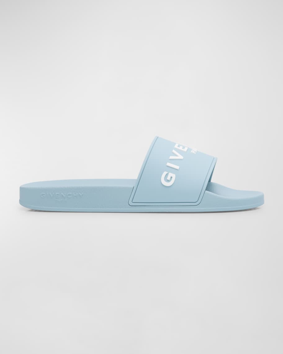 Givenchy Men s Leather Logo Slide Sandals Neiman Marcus