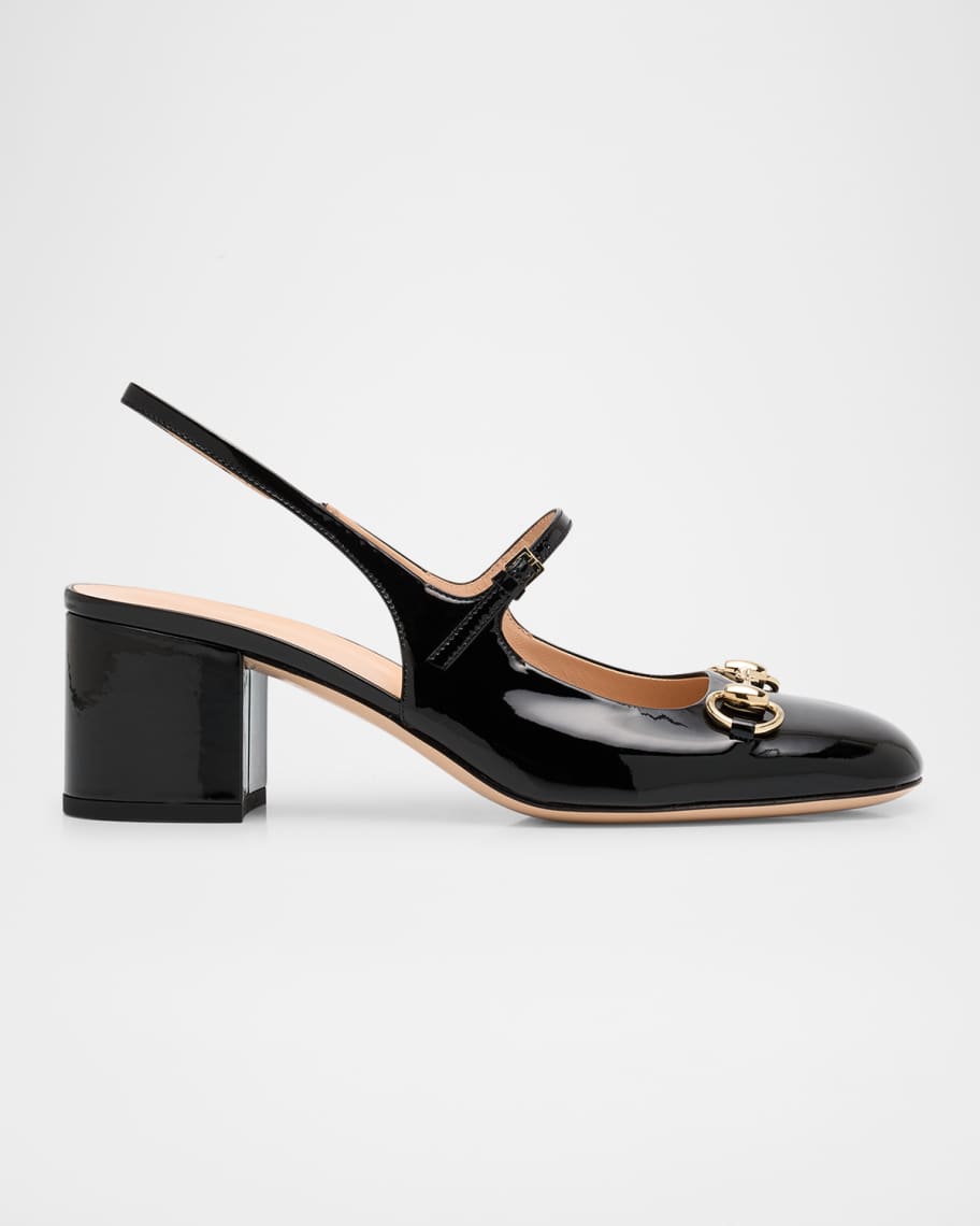 Gucci Lady Patent Bit Slingback Pumps | Neiman Marcus