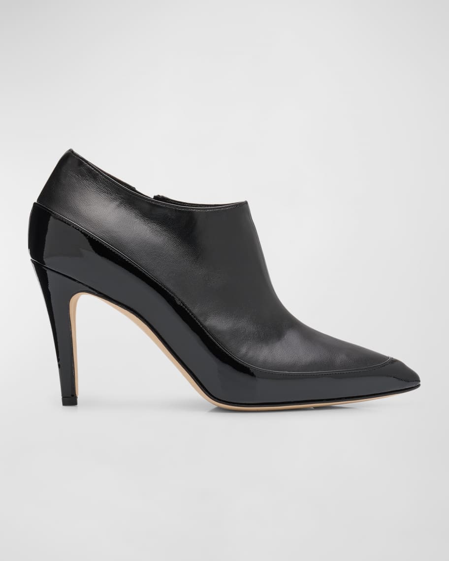 Low cut leather booties hot sale