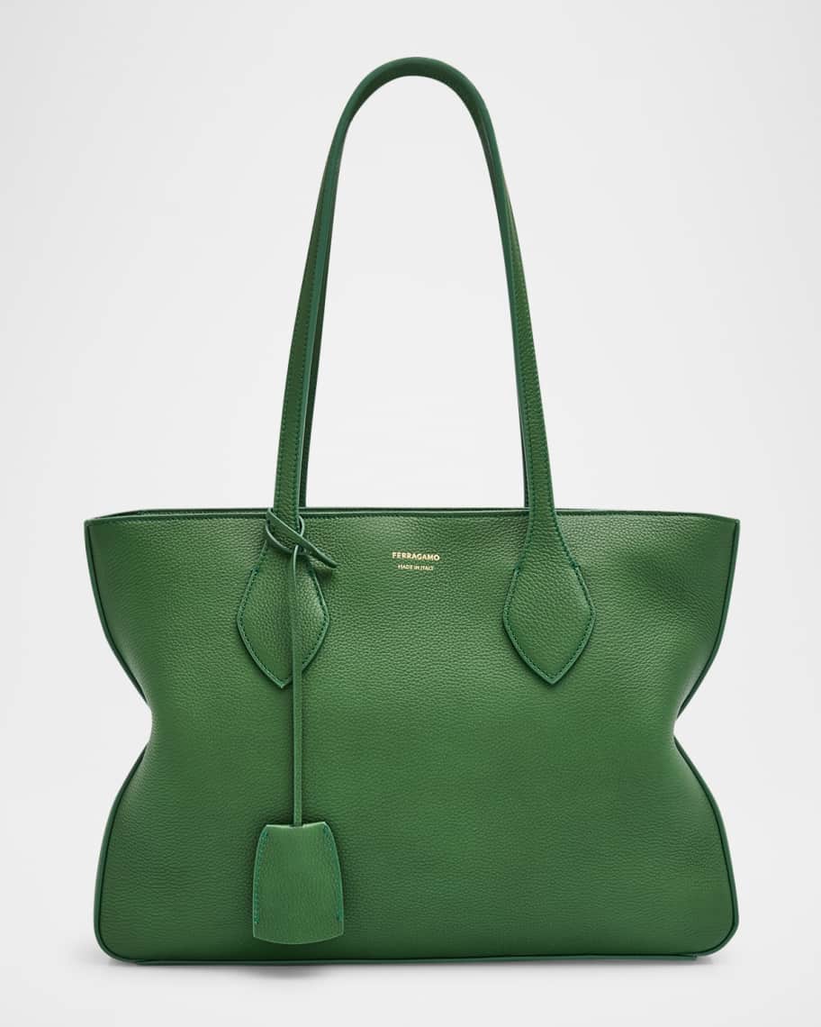 Star Zip Leather Tote Bag