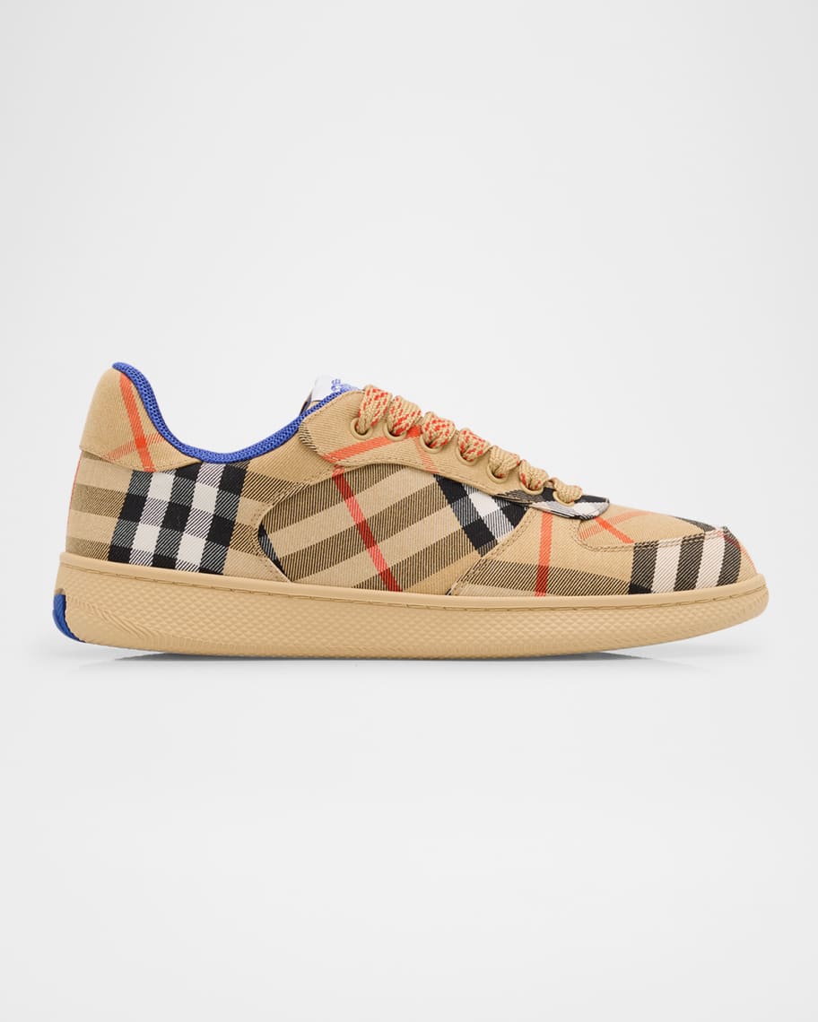 Burberry Terrace Check Cotton Low Top Sneakers Neiman Marcus