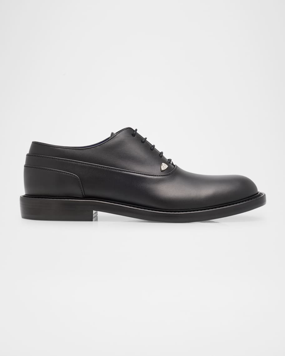 Burberry Men's Cobble Leather Derby Shoes | Neiman Marcus