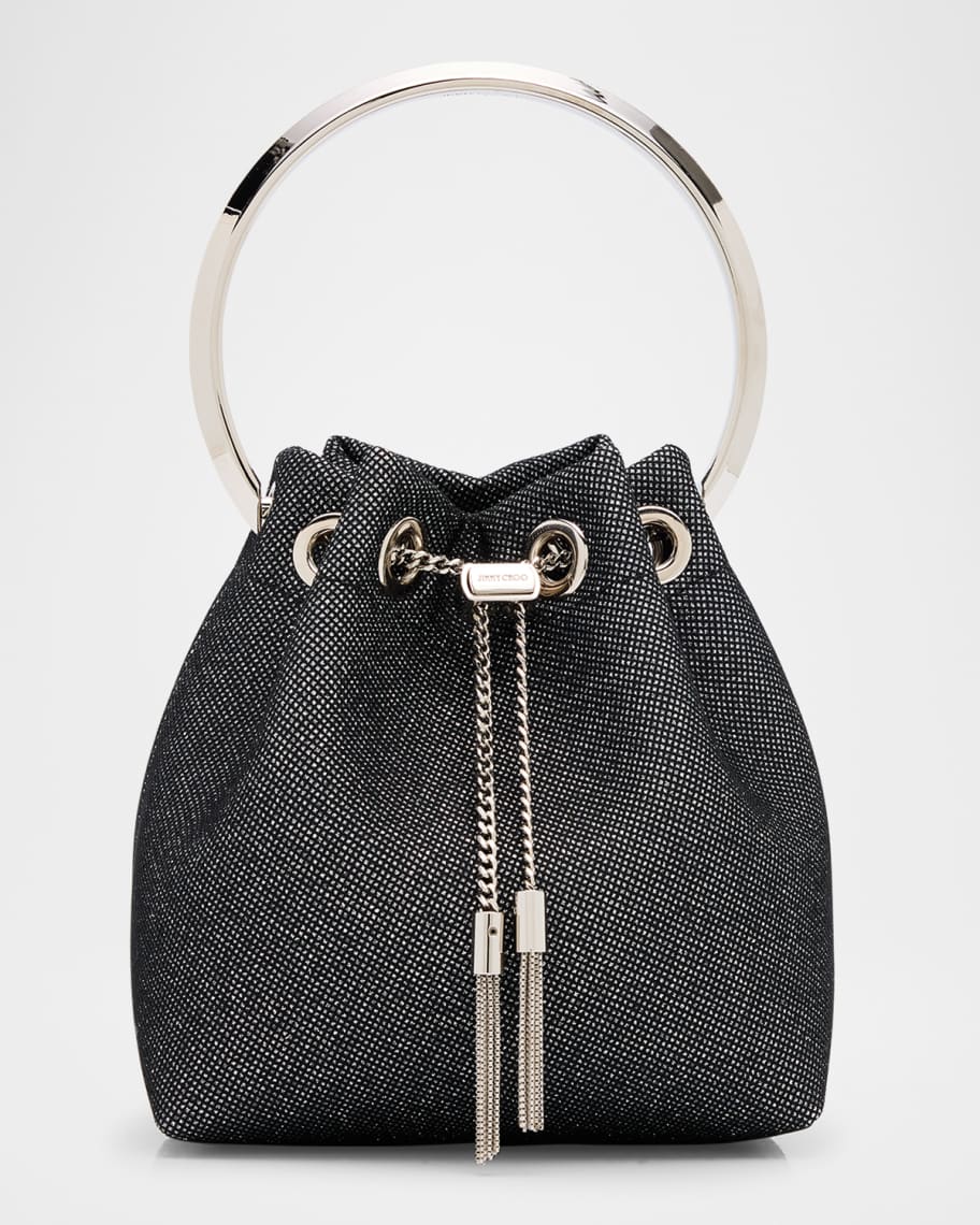 トートバッグ Jimmy Choo FW25 Jimmy Choo Bags.. Black (BONBON TZZ000071) Jimmy Choo Bon Bon Mesh Top-Handle Bag | Neiman Marcus