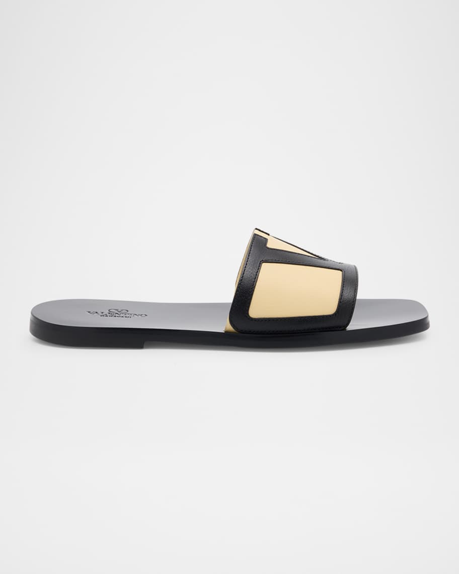 Valentino Garavani★タン Viva Superstar スライドサンダル Viva Superstar Slide Sandal In Canvas Fabric And Nappa