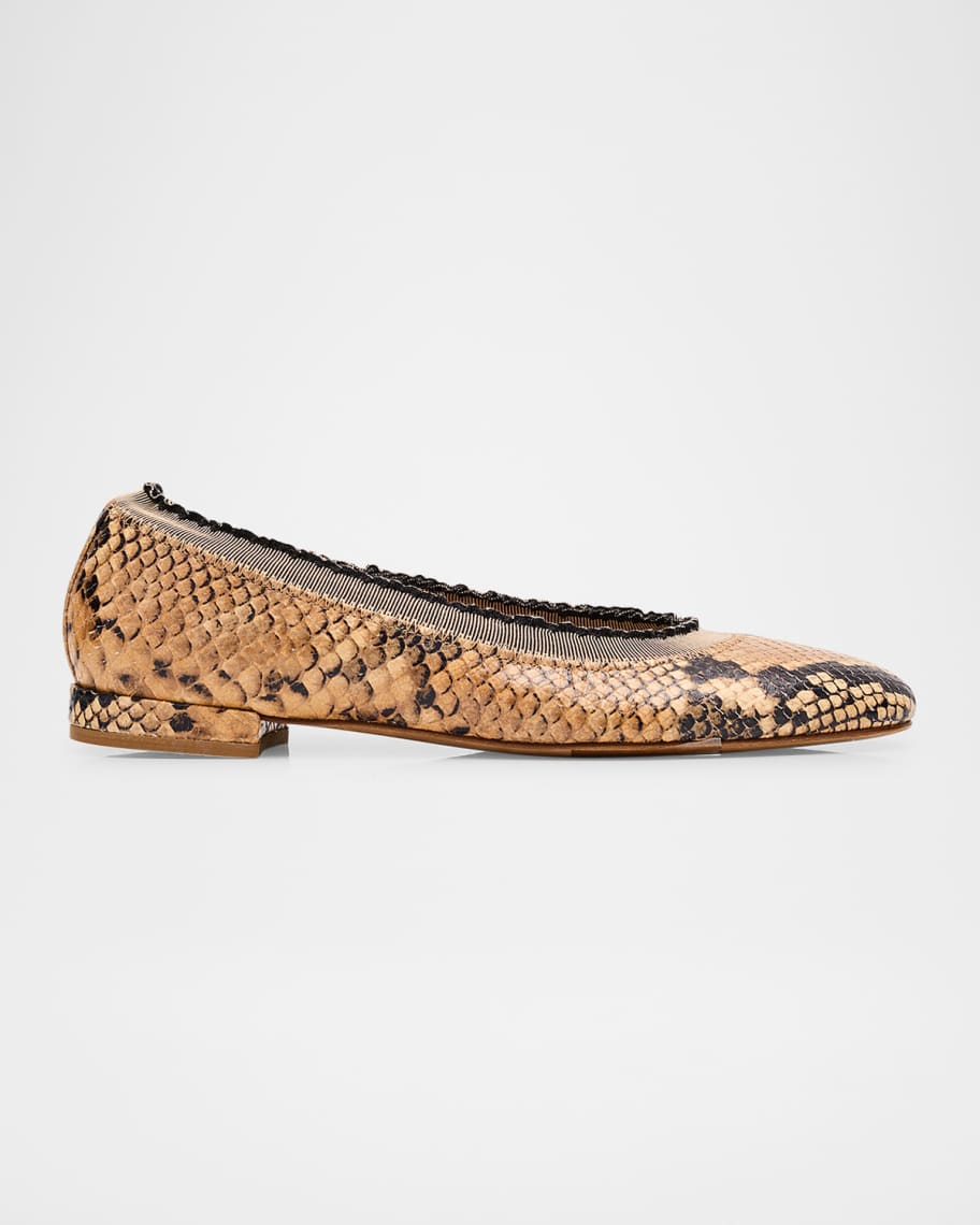 Snake print ballet flats 2025