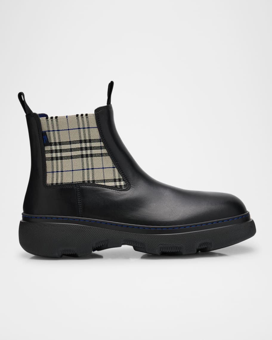 Burberry Men s Creeper Leather Low Chelsea Boots Neiman Marcus