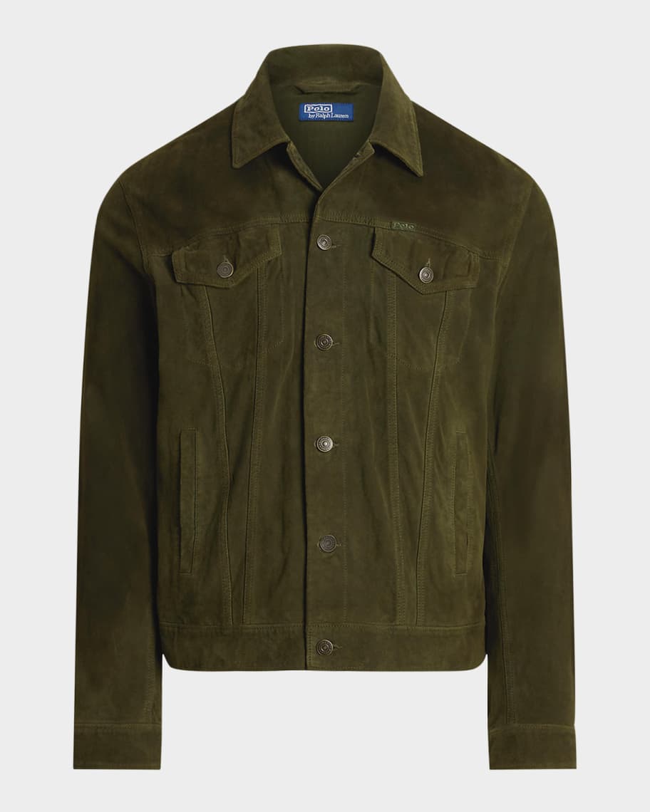 Ralph lauren suede trucker jacket deals