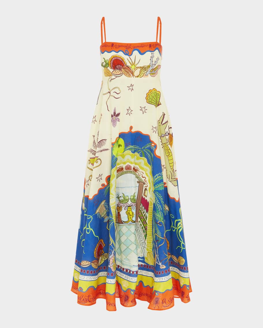 ALEMAIS Surrealist Summer Midi Sundress