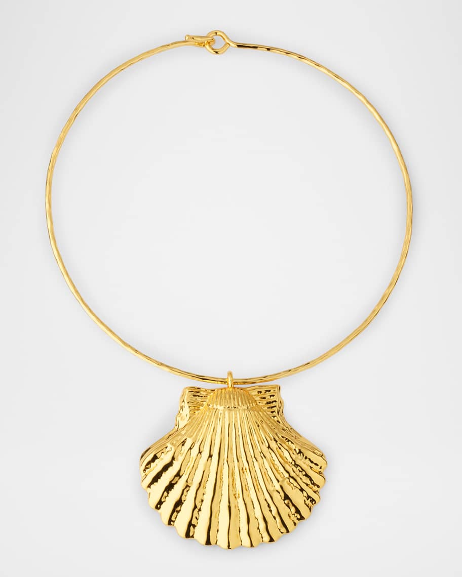 NEST Jewelry Hammered Torque Shell Collar Necklace