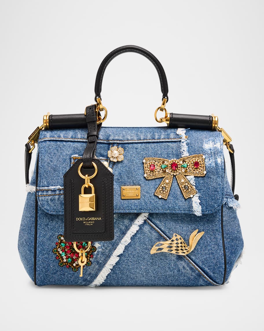 Dolce&Gabbana My Sicily Small Embellished Denim Crossbody