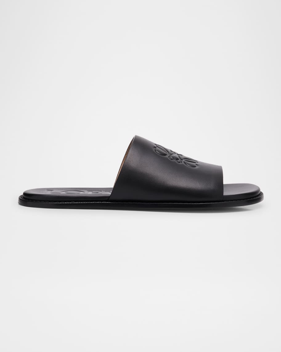 Loewe Men's Flex Anagram Soft Calfskin Slide Sandals