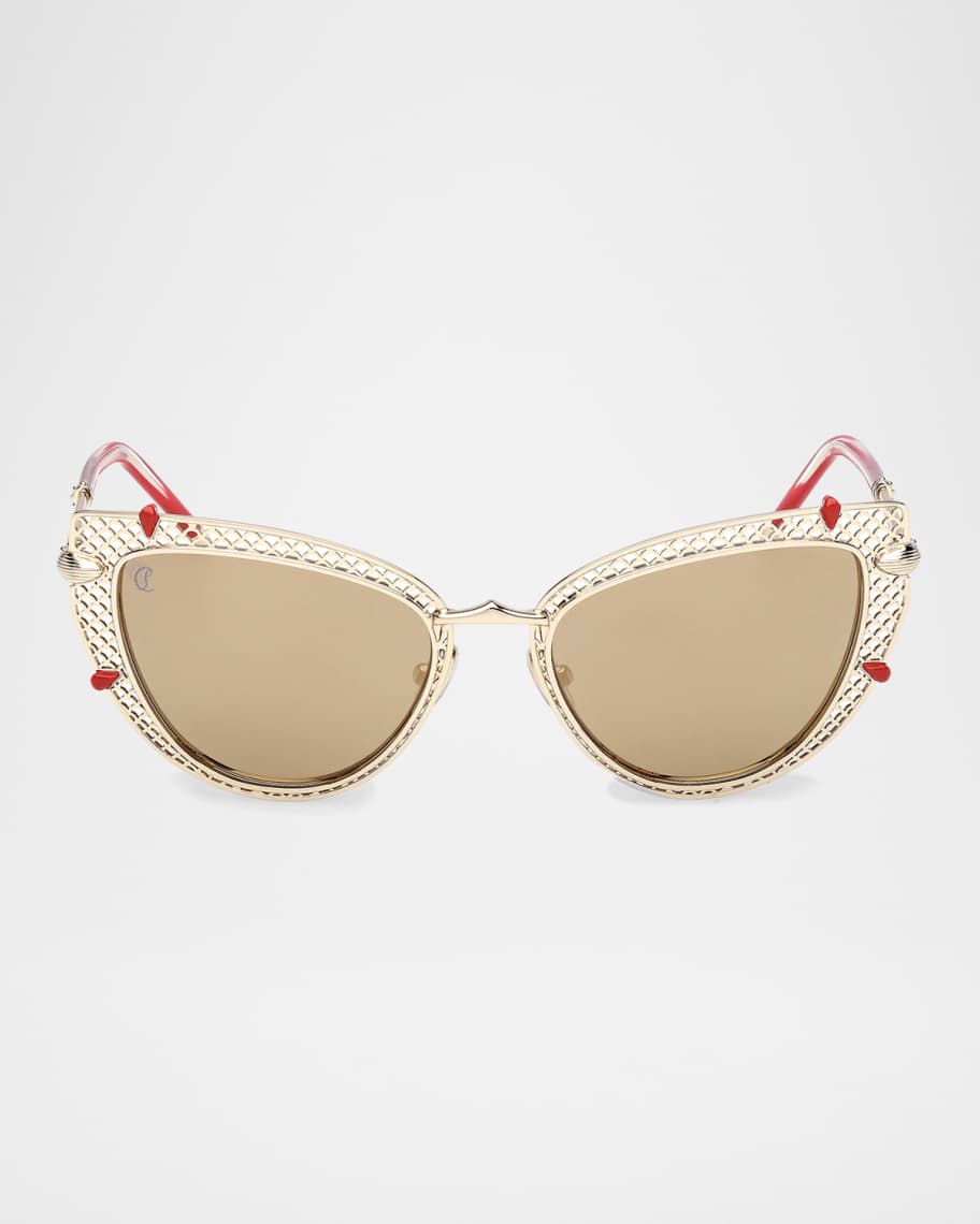 Christian Louboutin Miss Z Metal Cat-Eye Sunglasses