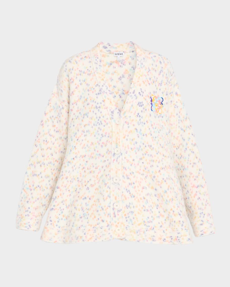 Loewe Anagram V-Neck Trapeze Cardigan | Neiman Marcus