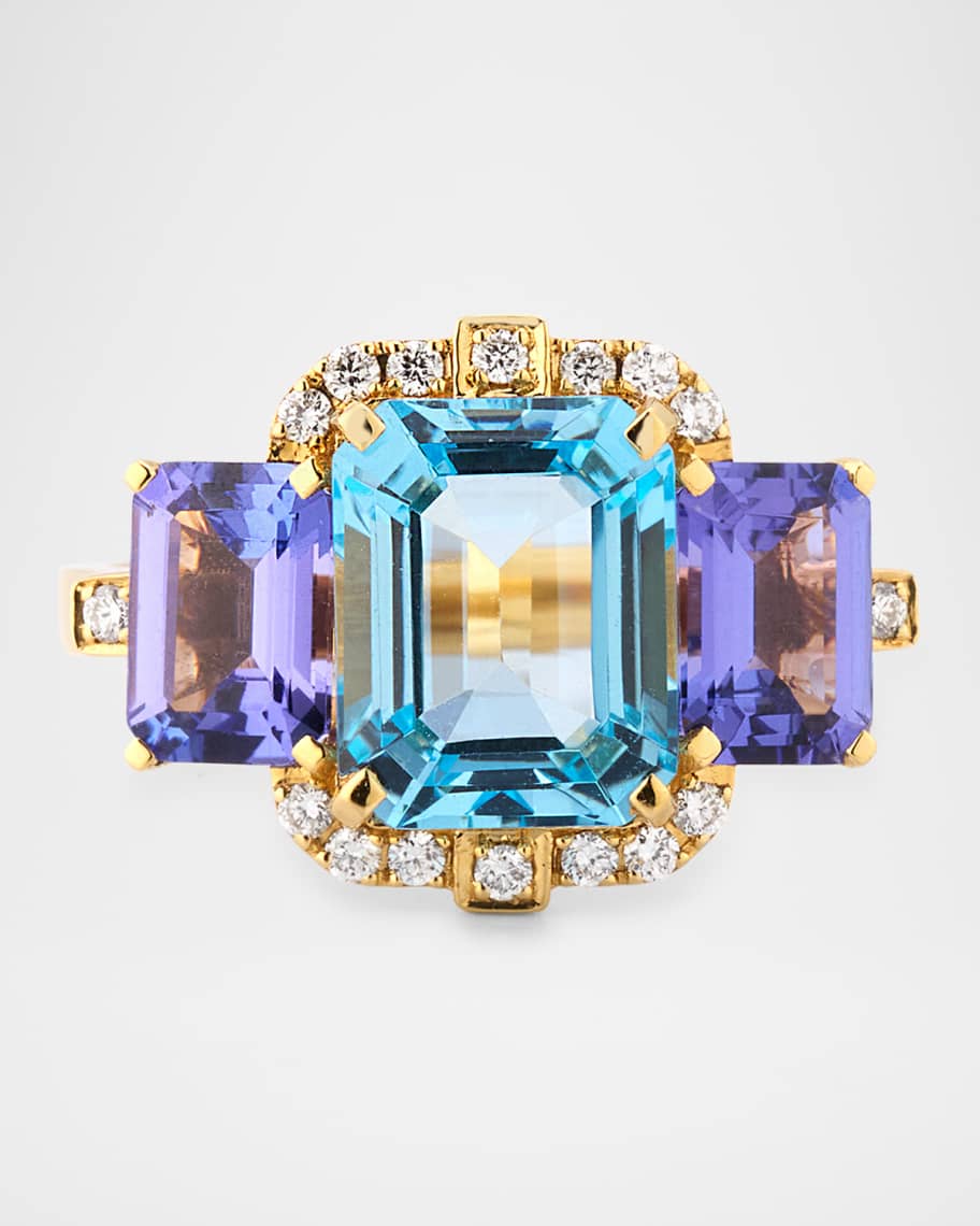 &*&様 BlueTopaz　goldring　Priceless Lot - BLUE ZIRCON, BLUE TOPAZ AND GOLD RING