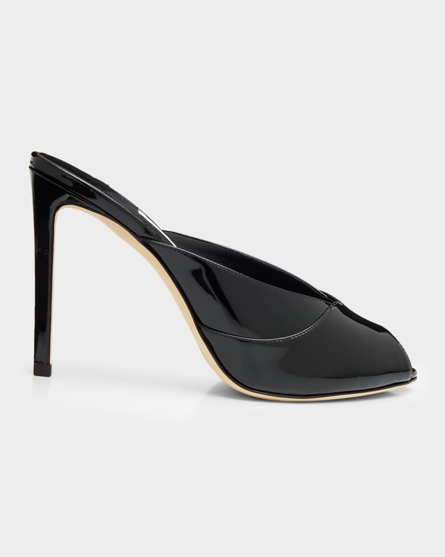 Jimmy Choo 100mm Brigitte Patent Leather Mule Pumps | Neiman Marcus