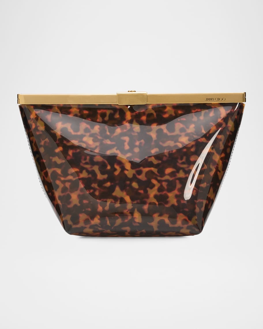 Jimmy Choo Ganache Transparent Tortoiseshell Clutch Bag | Neiman