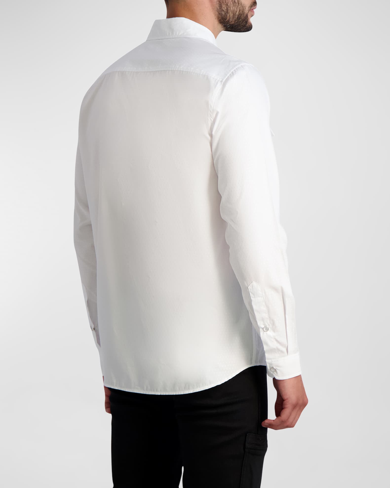 Karl Lagerfeld Paris Men S Jacquard Chest Pocket Sport Shirt Neiman