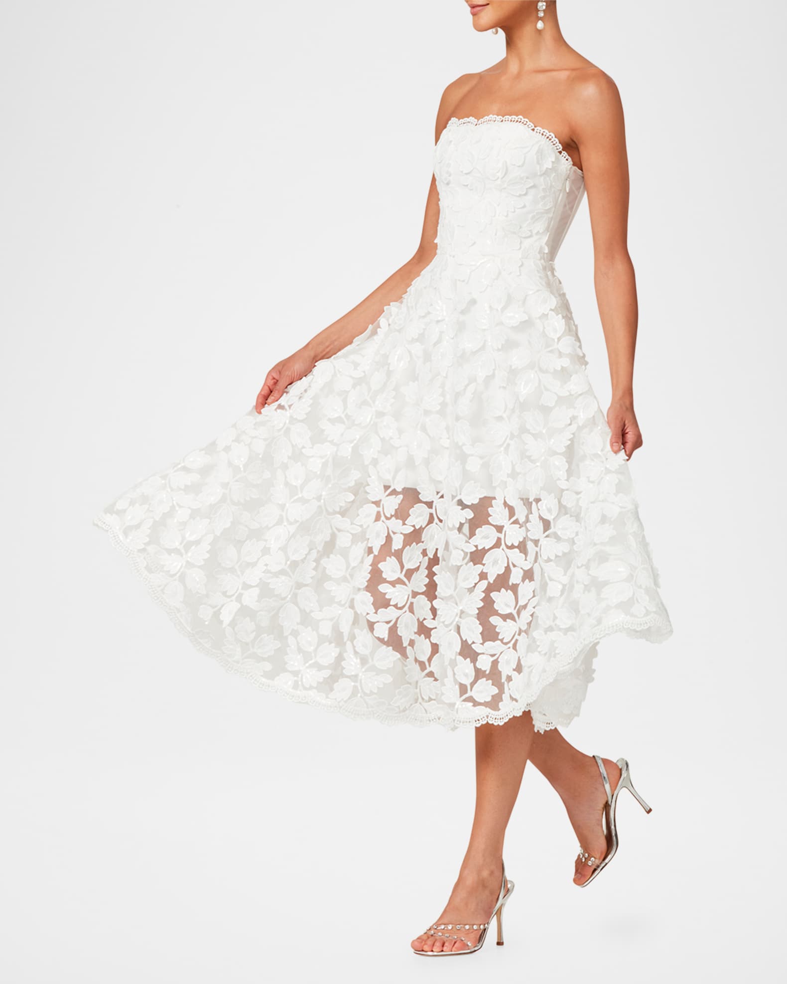 be in great demand HELSI Florence Strapless Lace Applique Midi Dress Neiman  Marcus