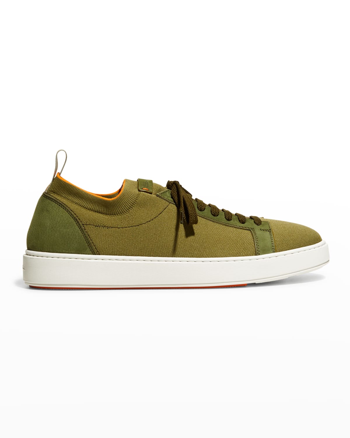 Santoni Men's Daftest Stretch Knit Low-top Sneakers In Green | ModeSens