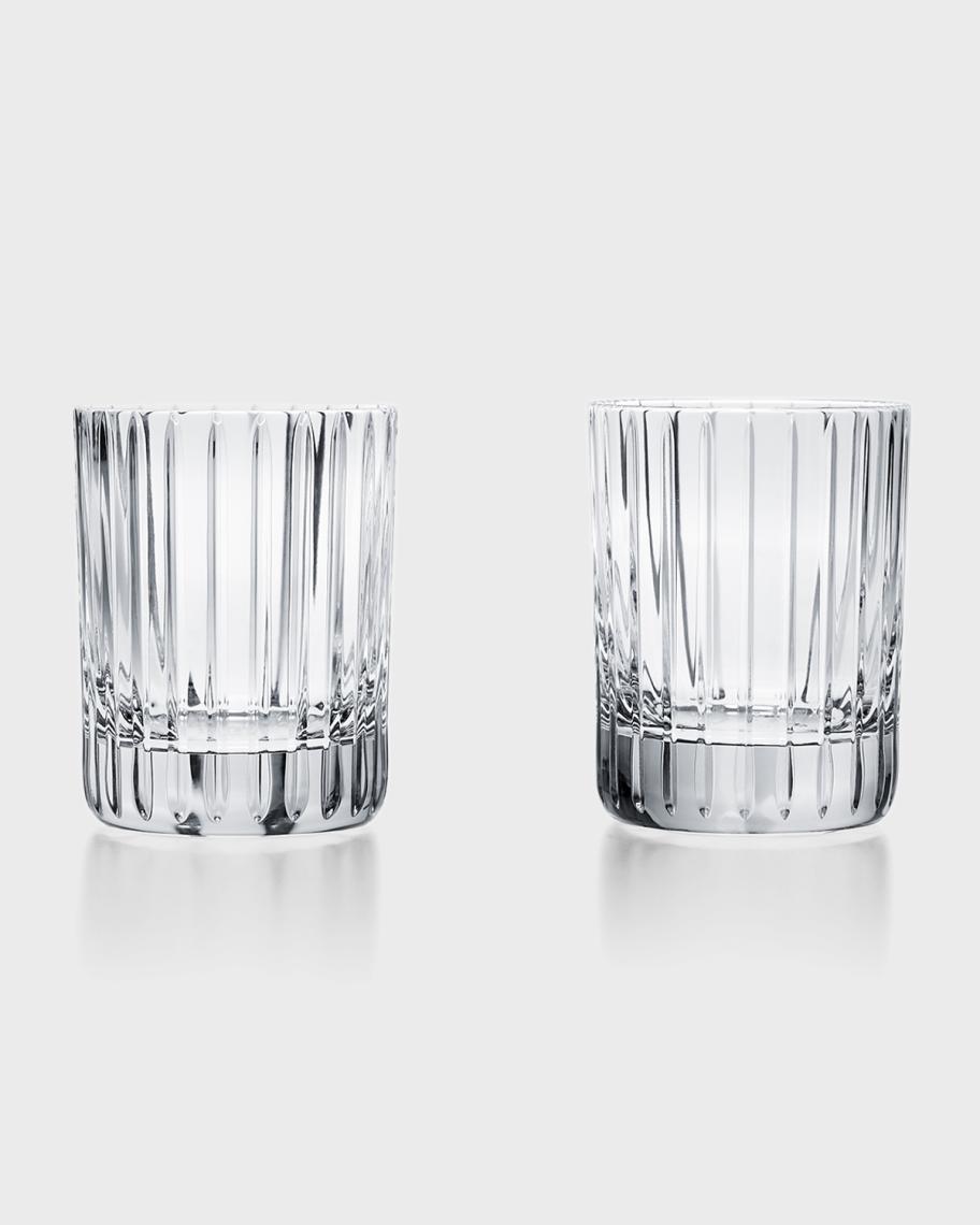 Pair of Baccarat Harmonie double old-fashioned crystal tumblers with vertical cuts