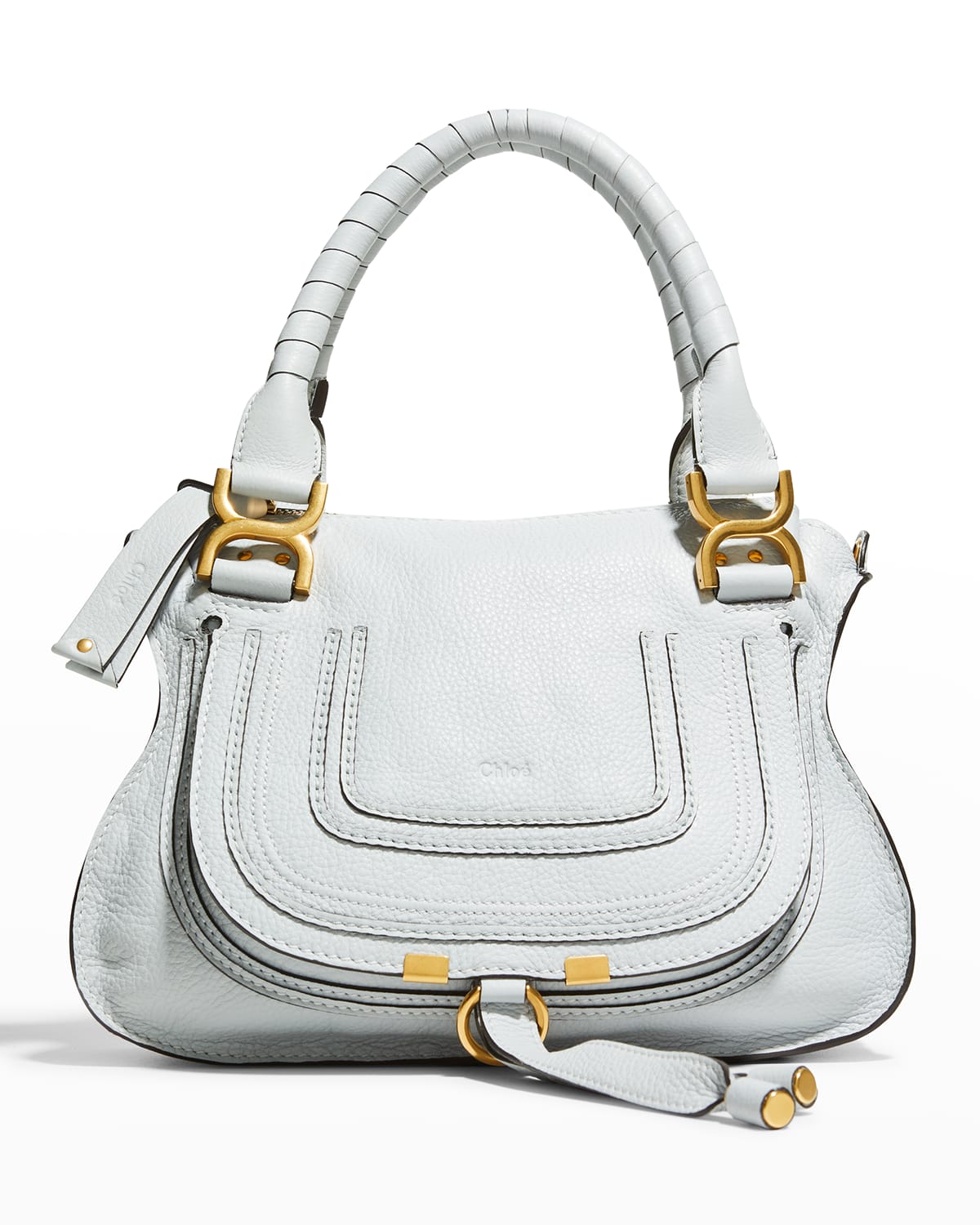White Zip Top Satchel Neiman Marcus