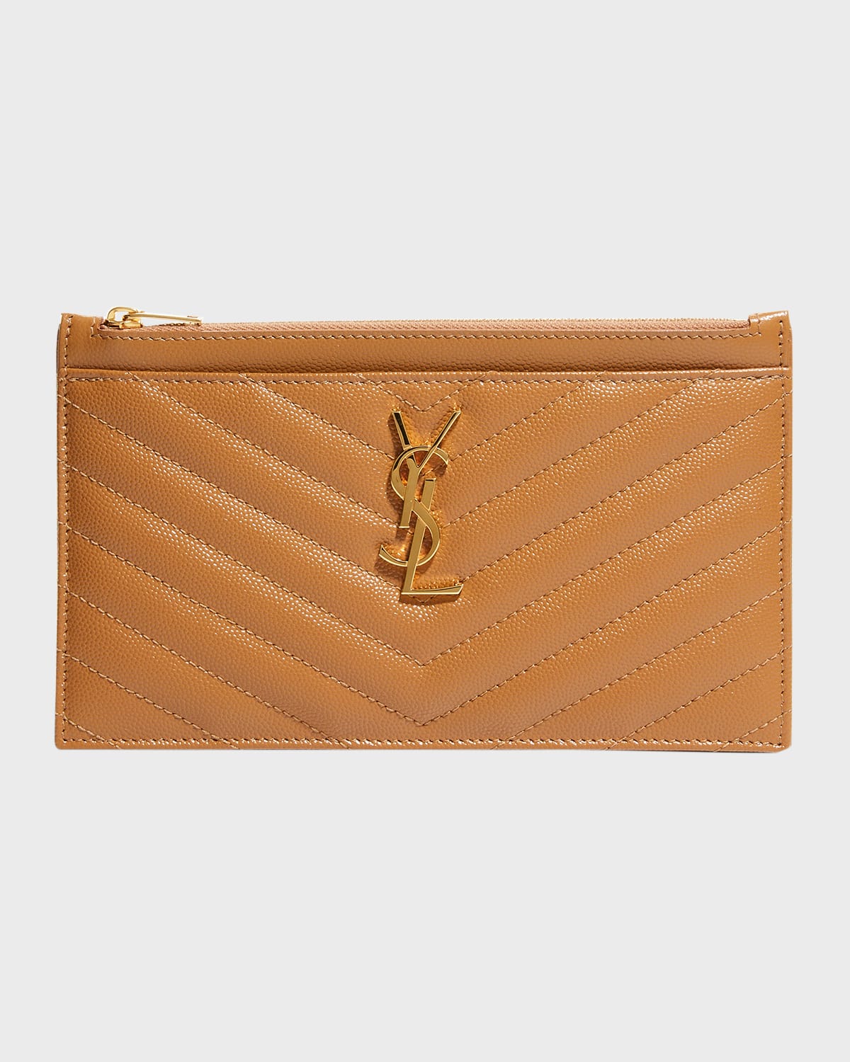 monogramme large grain de poudre leather flap wallet