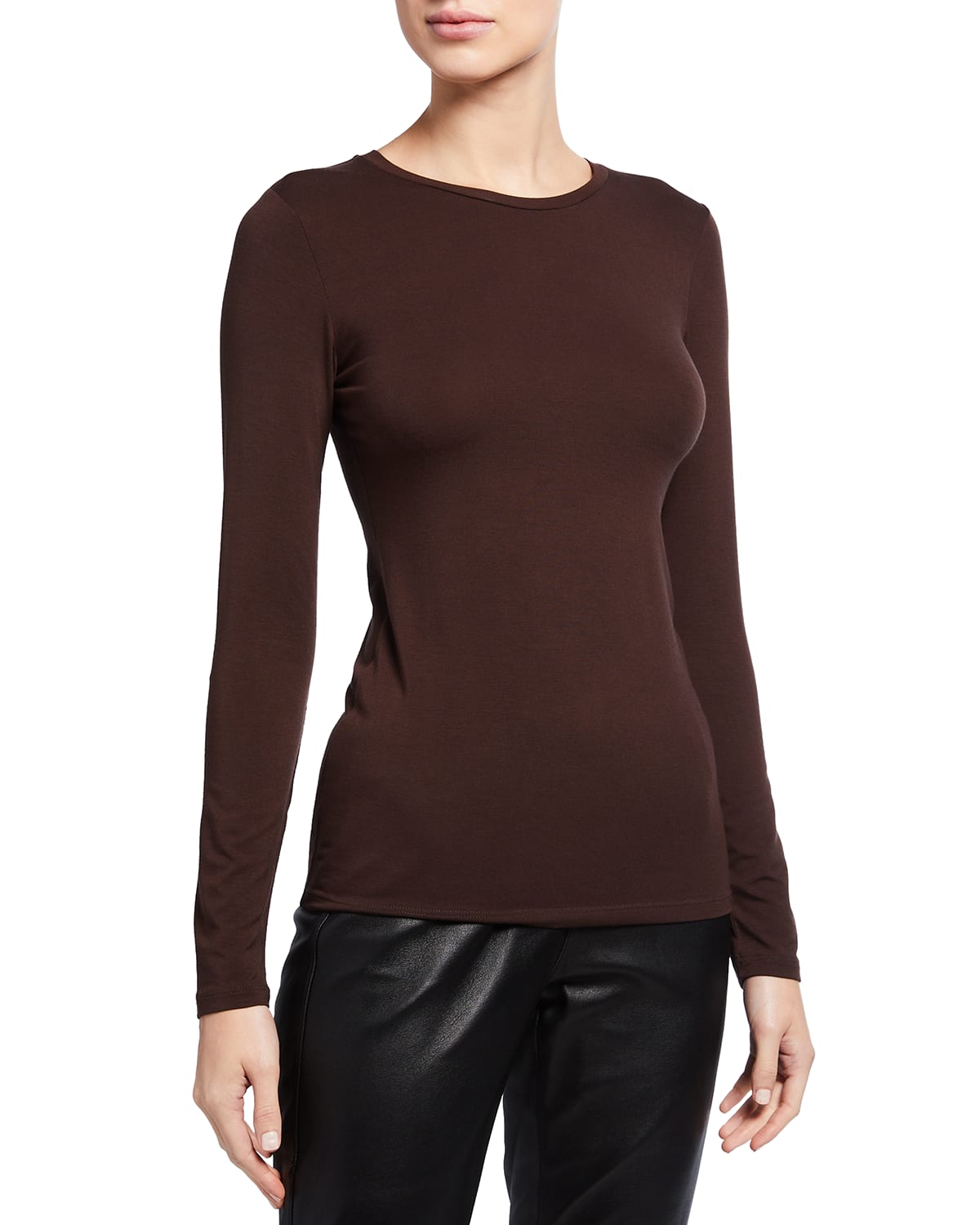 Majestic Paris for Neiman Marcus Soft Touch Long-Sleeve V-Neck Tee ...
