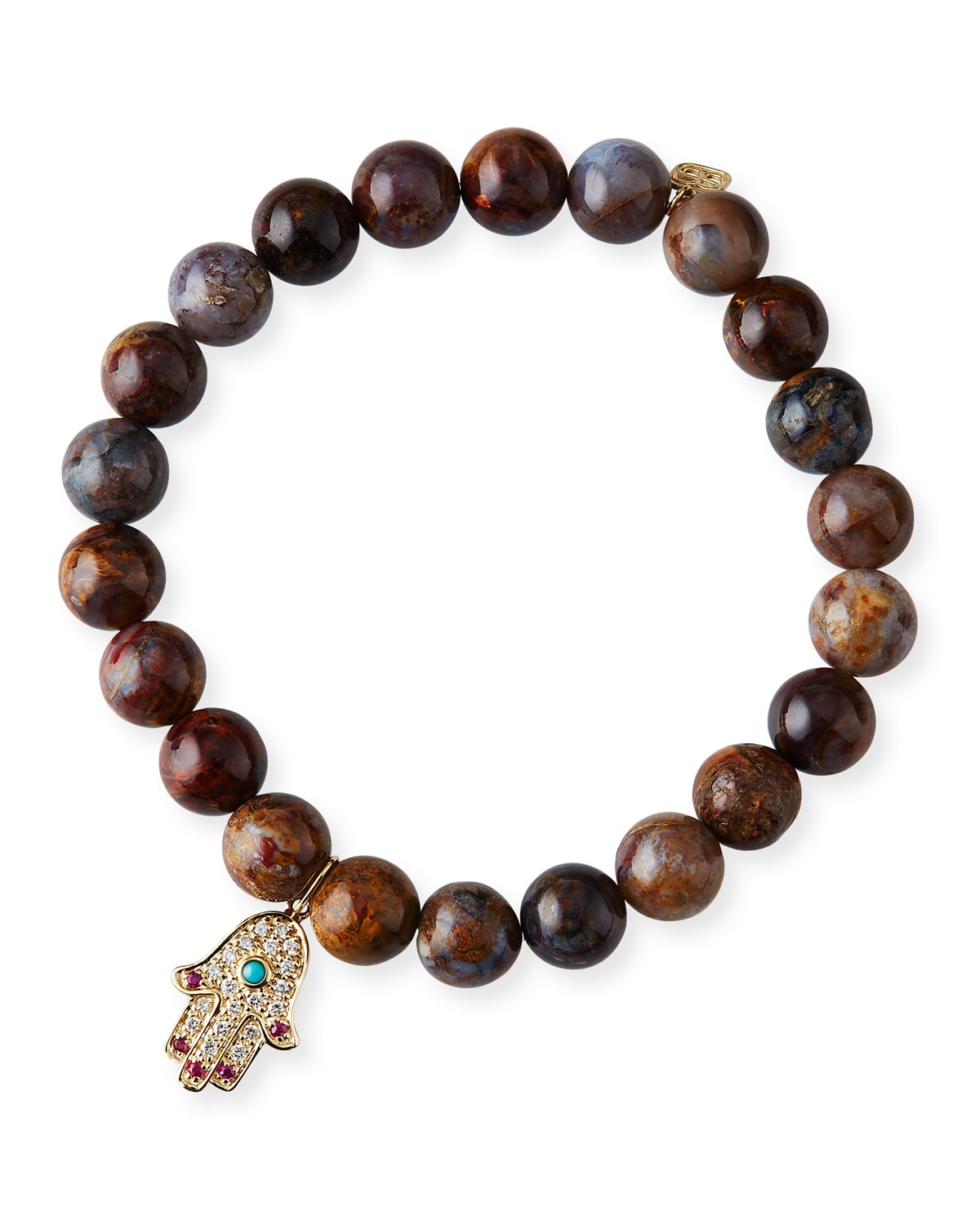 Sydney Evan 14k Gold 6mm Bead & Diamond Bracelet Neiman Marcus