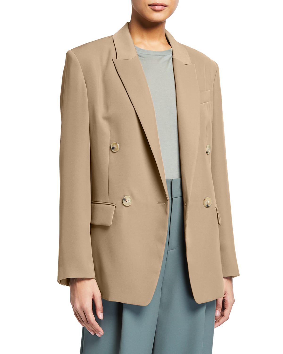 Givenchy Wool-Twill Double-Breasted Boxy Blazer | Neiman Marcus