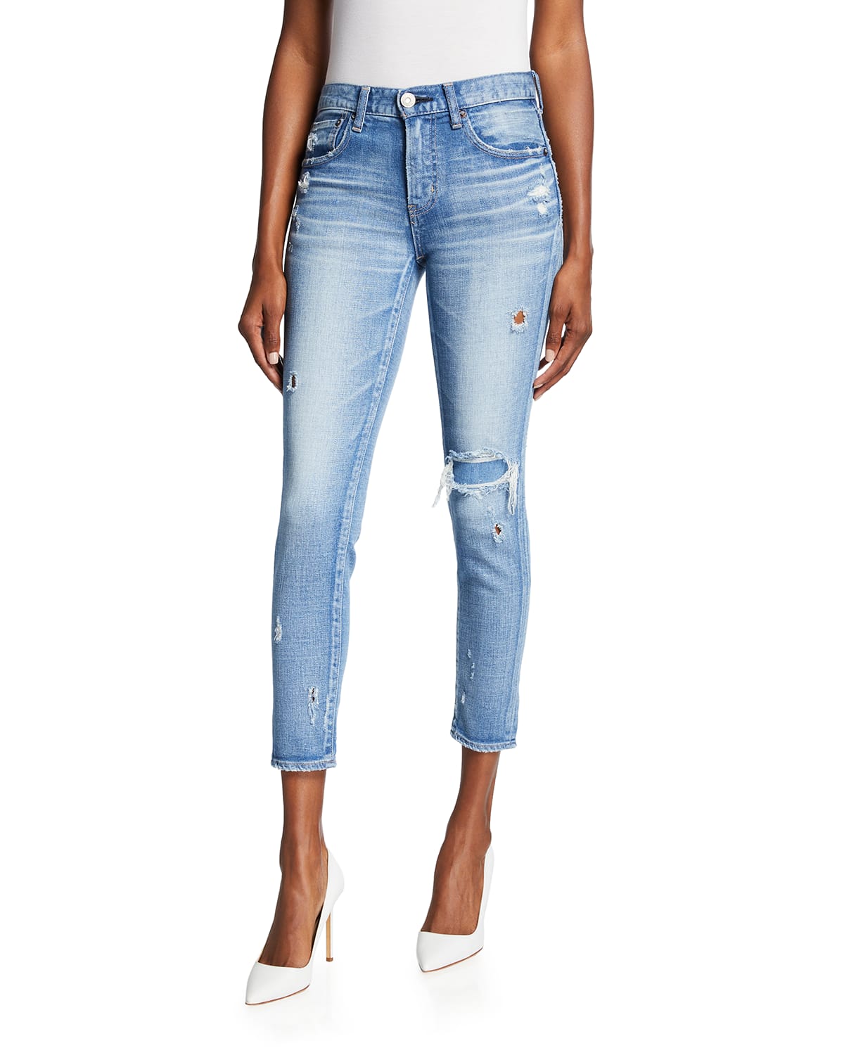MOUSSY VINTAGE Vienna Tapered Mid-Rise Jeans | Neiman Marcus