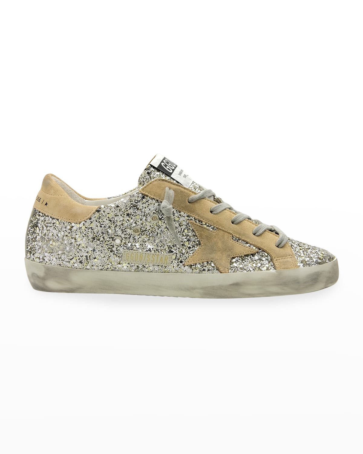 Golden Goose Superstar Knit Low-Top Sneakers, Silver | Neiman Marcus