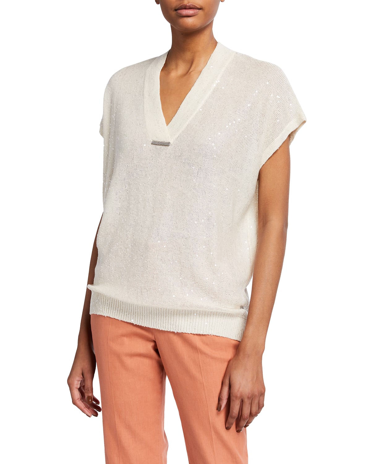 white linen sweater