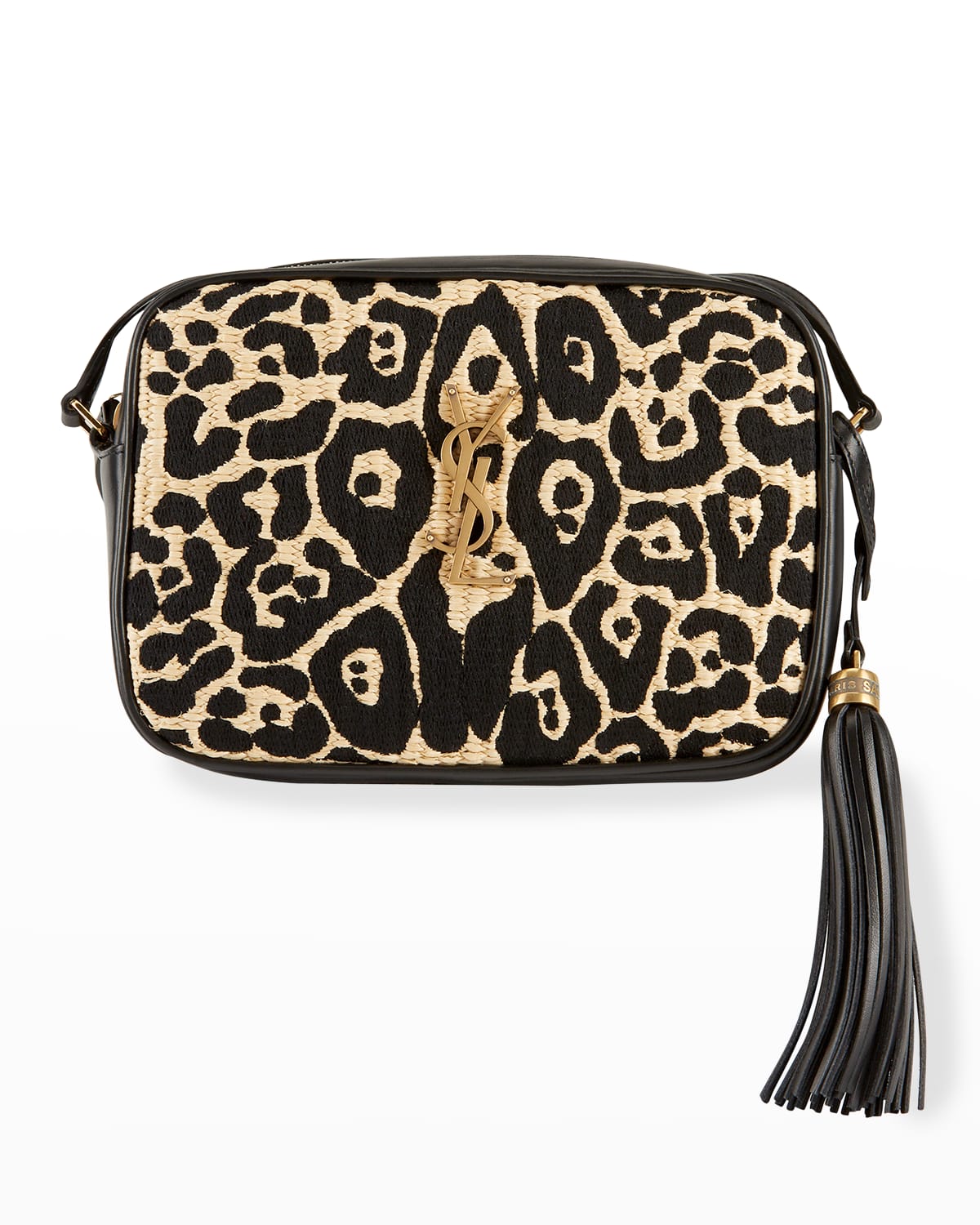 Saint Laurent Lou Mini YSL Monogram Leopard Canvas Camera Bag Neiman
