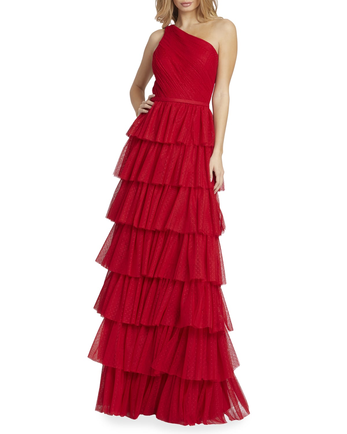 ieena for mac duggal one shoulder gown