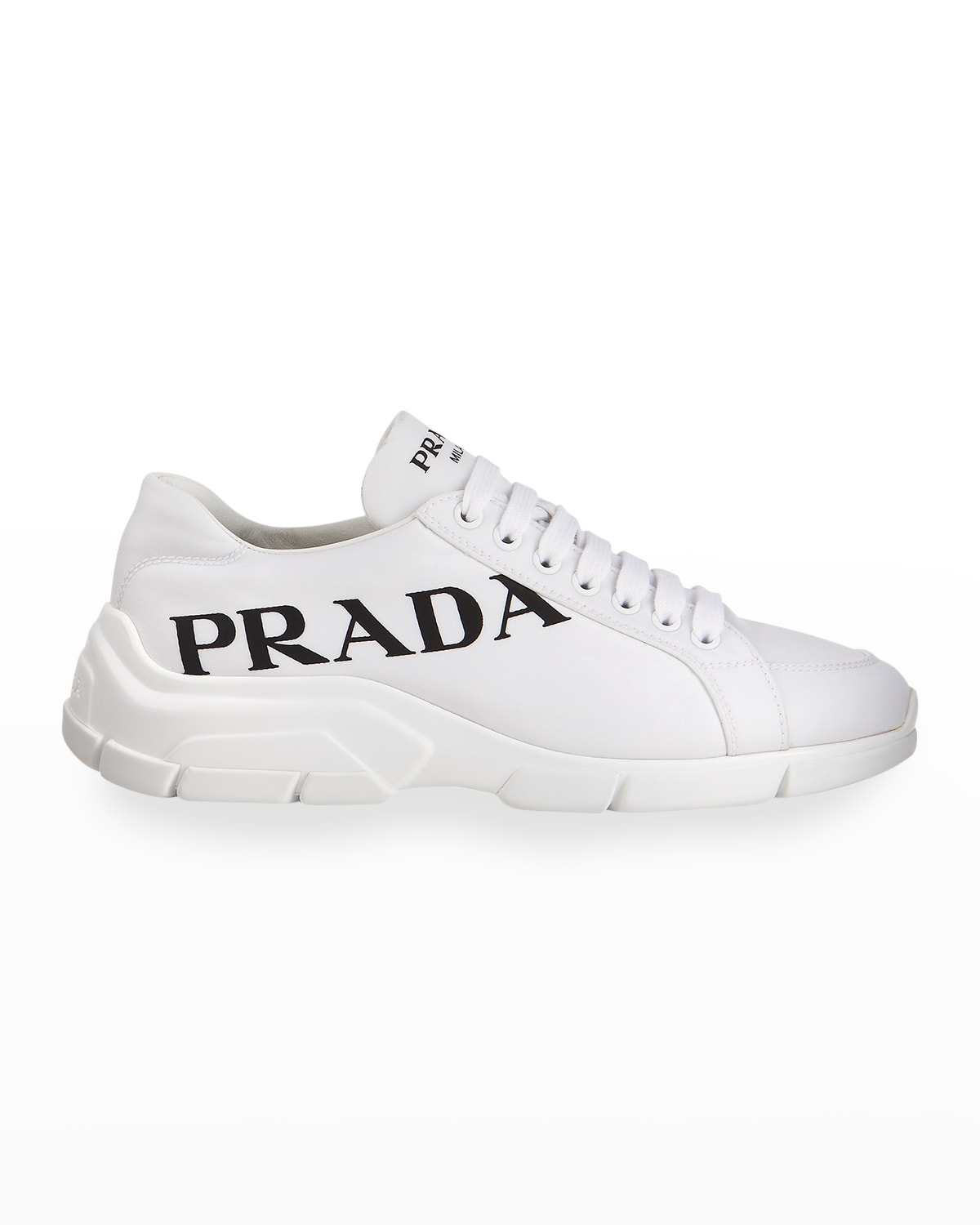 Prada 45mm Logo Flatform Sneakers | Neiman Marcus