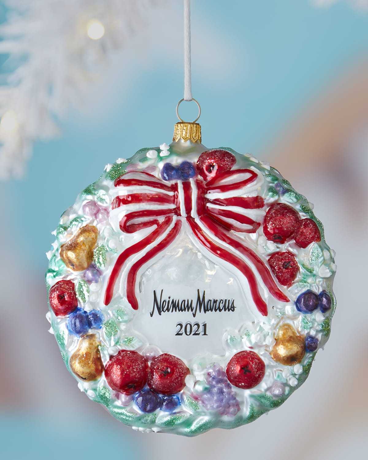 Wreath With Presents NM 2021 Christmas Ornament Neiman Marcus