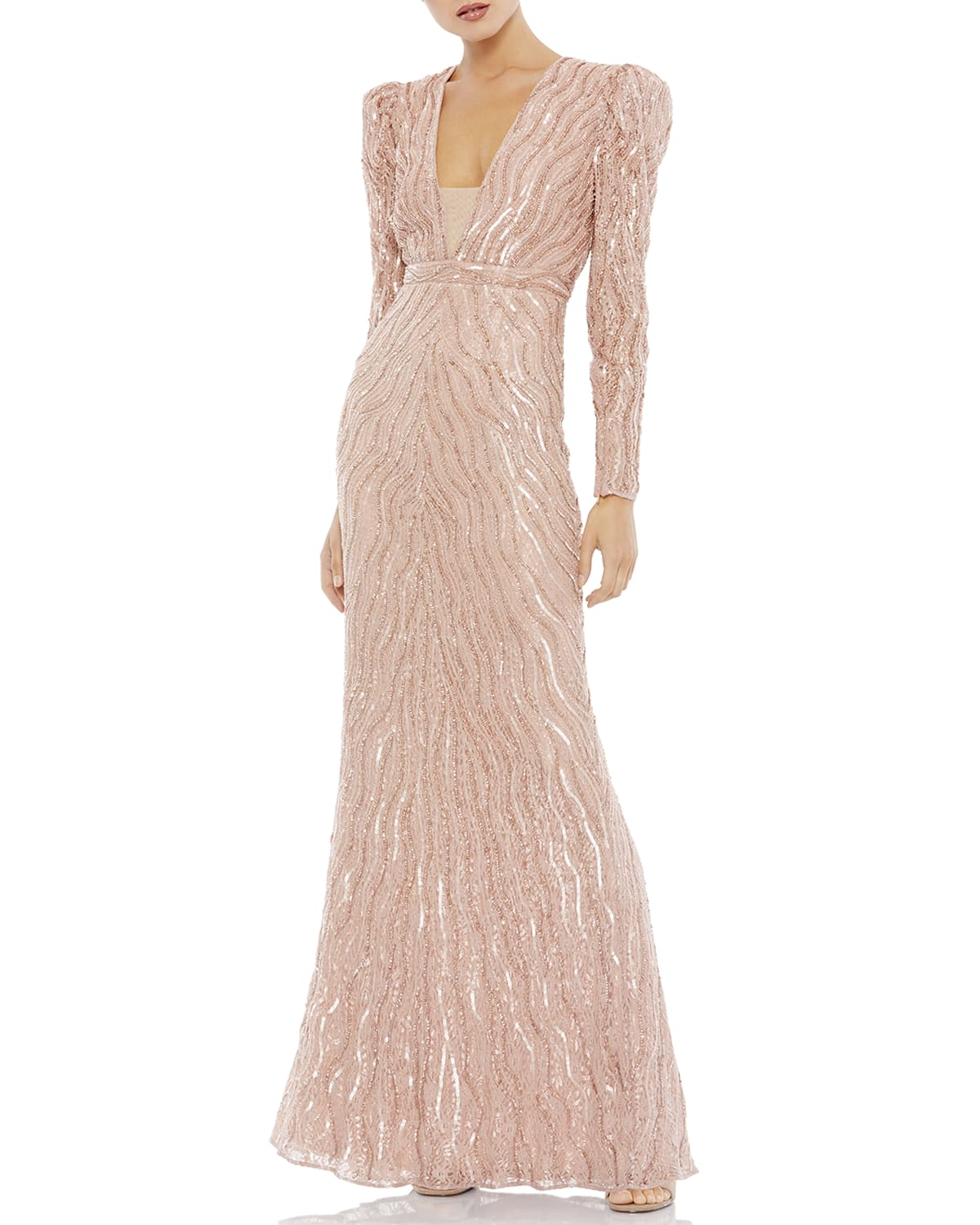 long sleeve beaded gown mac duggal