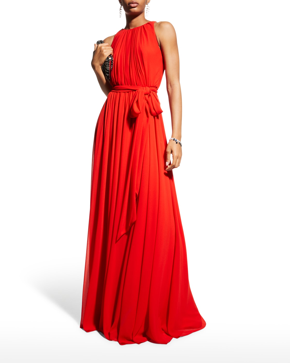 badgley mischka puff sleeve gown