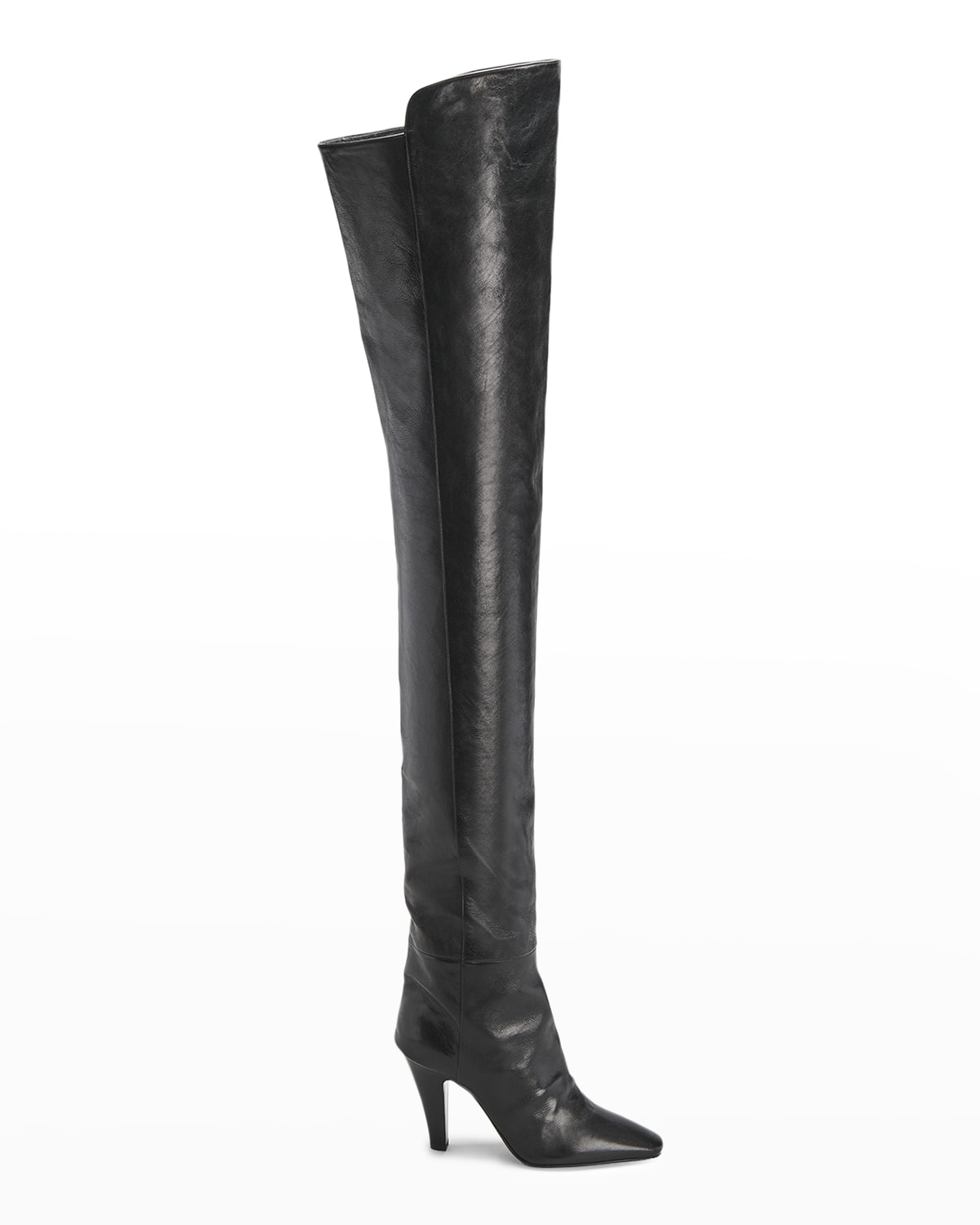 Saint Laurent Kiki Leather Over-The-Knee Boots | Neiman Marcus