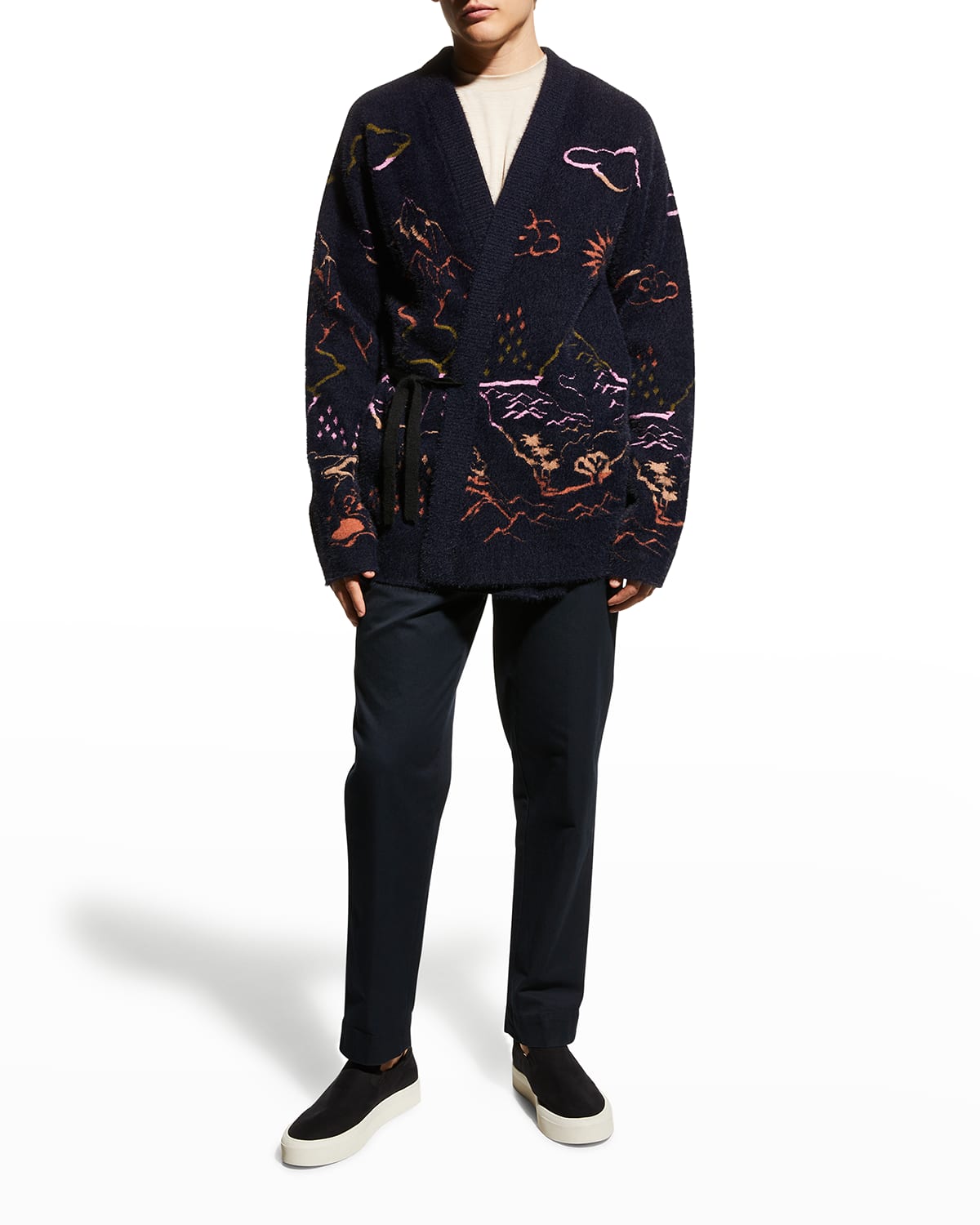 Scotch & Soda Men's Jacquard Kimono Cardigan Sweater In Combo A | ModeSens